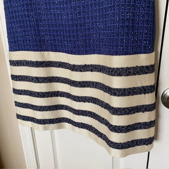 Boston Proper Dress Sleeveless Tweed & Striped Lined Classic Women's Size 8 NWOT - Picture 6 of 11